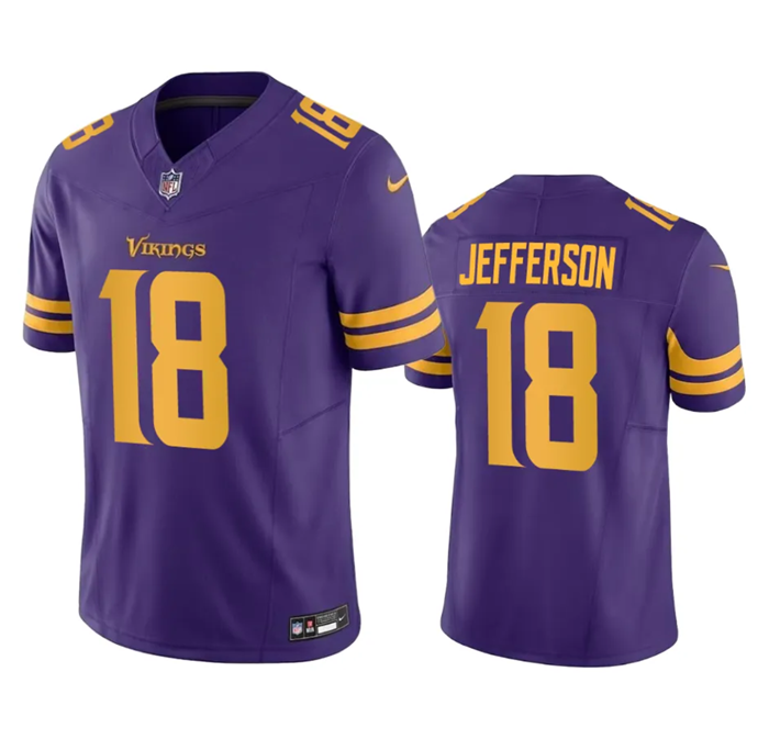 Minnesota Vikings #18 Justin Jefferson Purple 2023 F.U.S.E. Color Rush Stitched Jersey